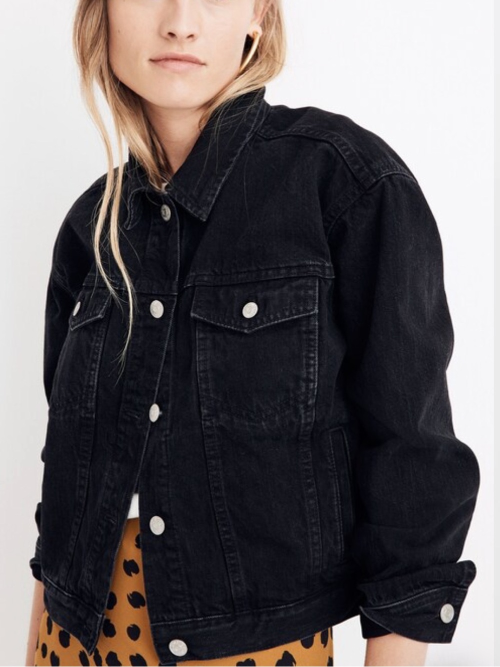 Madewell Boxy Crop Denim Jacket Lunar Wash